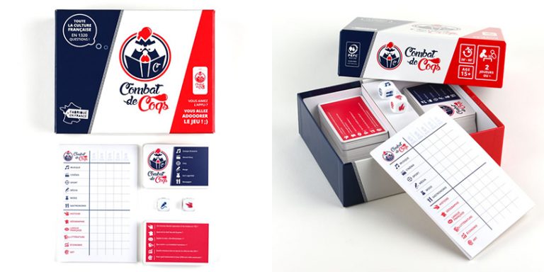 Jeux de cartes Combat de Coq Les jeux de société Combat de Coq sont fabriqués et assemblés par France Cartes à Saint-Max