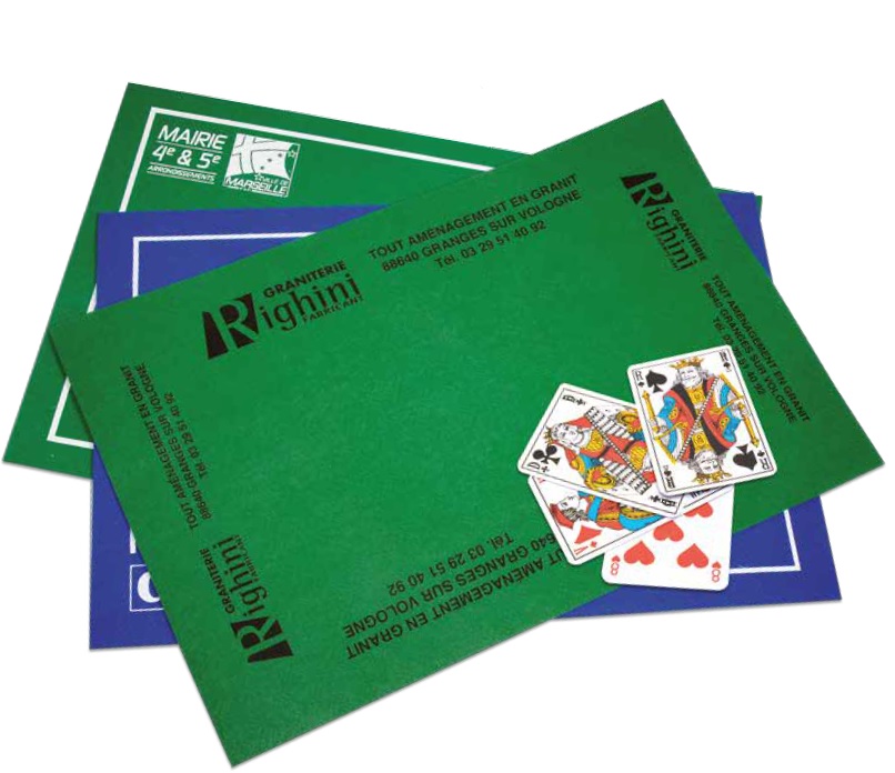 Tapis de jeu cartes - Pour jeux de belote, tarot, bridge - Grande